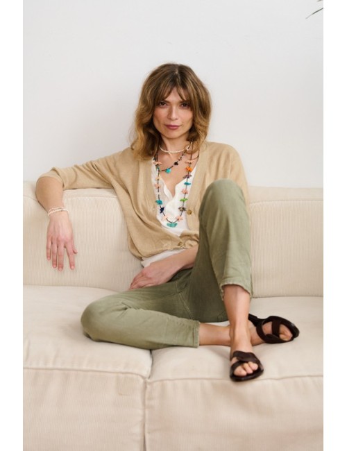 Balloon Cardigan Kaki