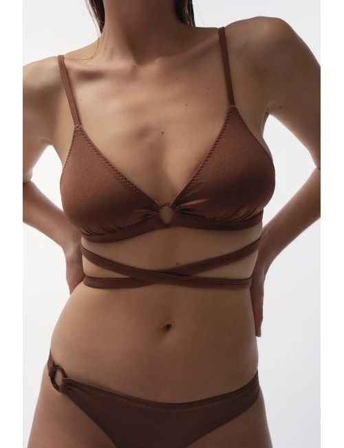 CARLY Marron, Haut de Maillot de bain