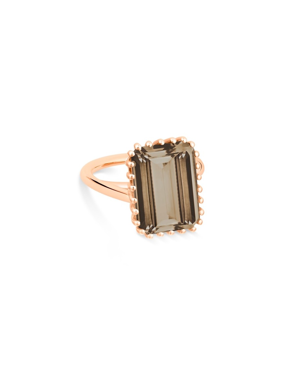 Cocktail Vertical Smoky Quartz Ring