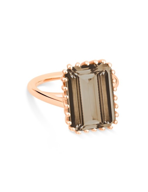 Cocktail Vertical Smoky Quartz Ring
