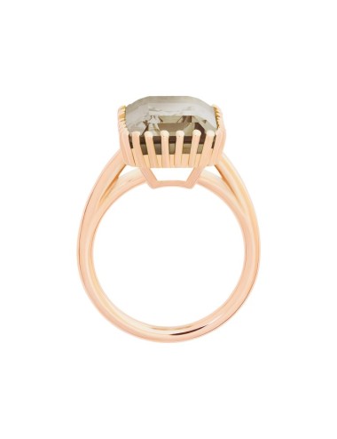Cocktail Vertical Smoky Quartz Ring