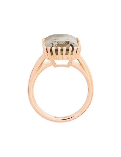 Cocktail Vertical Smoky Quartz Ring
