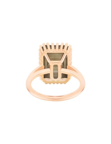 Cocktail Vertical Smoky Quartz Ring