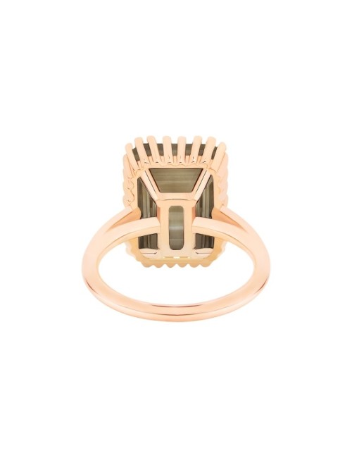 Cocktail Vertical Smoky Quartz Ring