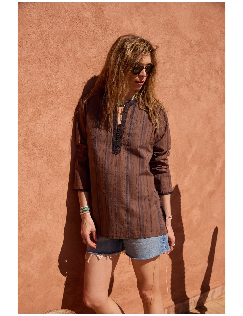 Arthur Kurta Marron Rayé