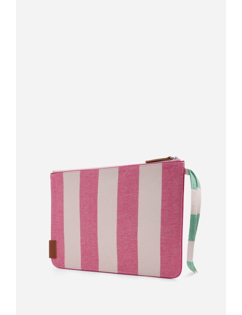 Pochette COOL rayée verte