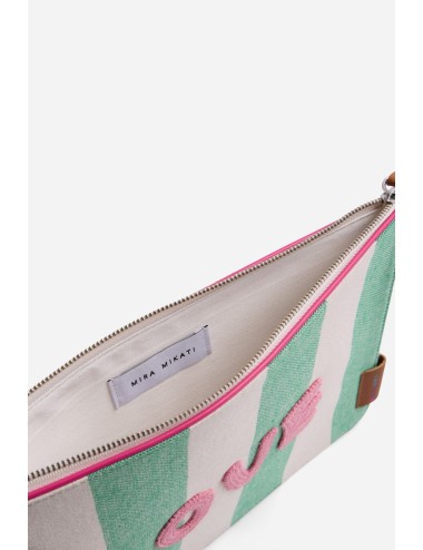 Pochette COOL rayée verte
