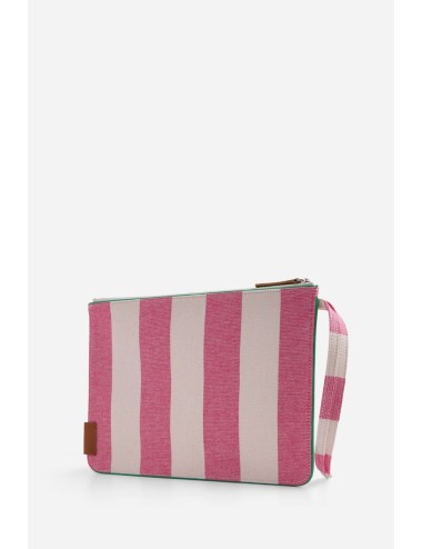 Pochette COOL rayée rose