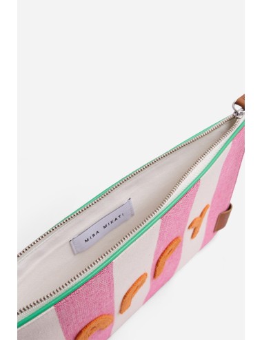 Pochette COOL rayée rose