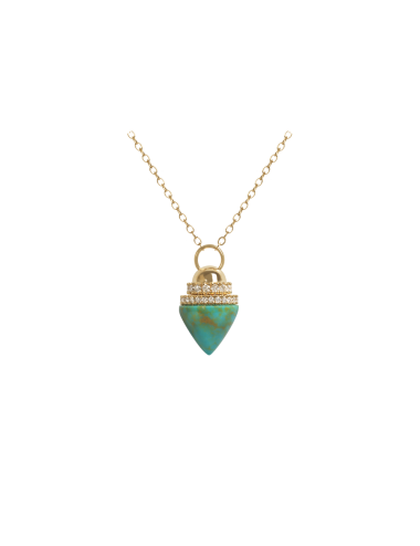 Collier Pyramide Diamants et Turquoises