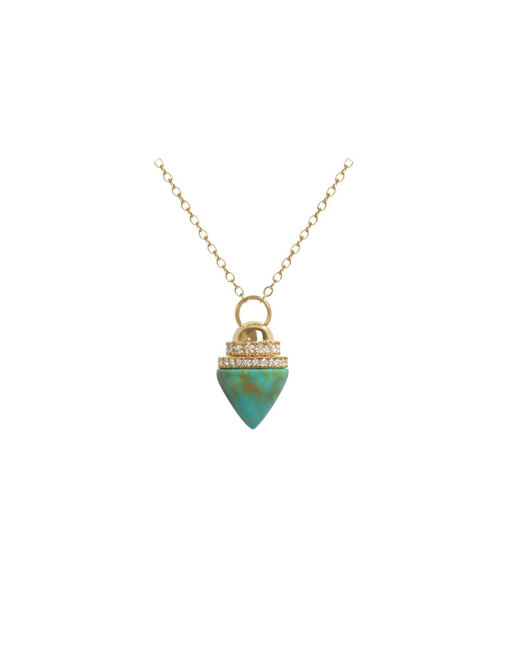 Collier Pyramide Diamants et Turquoises