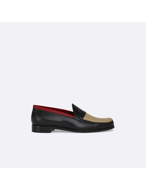 HARDY mocassins - Black Beige Red