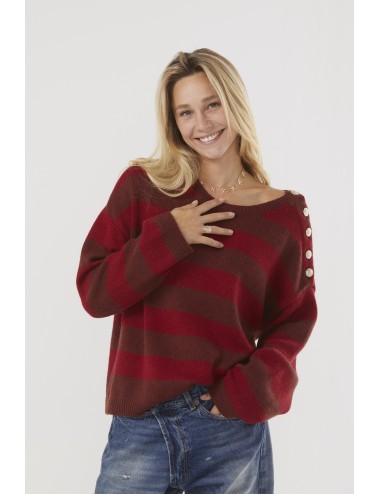 Pull ZITA - Bordeaux à rayures
