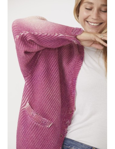 Oversized Cardigan - Raspberry Print