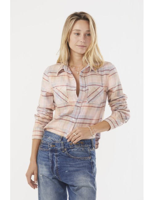 Shrunken Work Shirt - Pink Overdyed Plaid