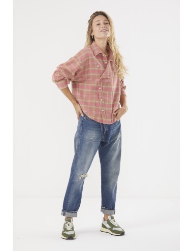 Assymetrical Shirt - Pink Plaid