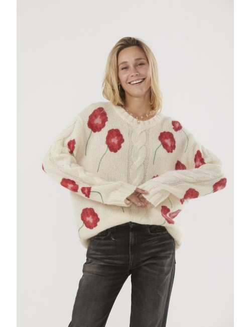 Pull ELLIS COQUELICOTS - Écru