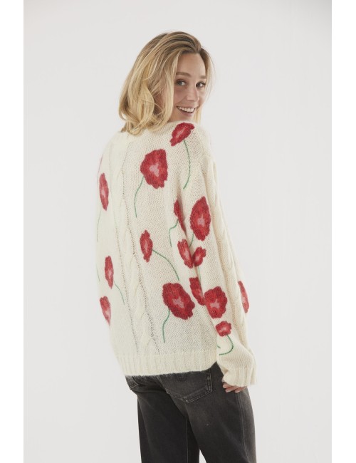 Pull ELLIS COQUELICOTS - Écru