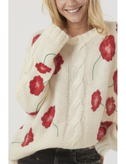 Pull ELLIS COQUELICOTS - Écru