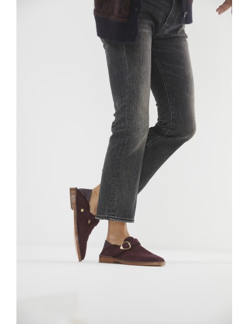 Slippers LUCCA - nubuck prune