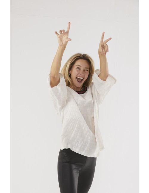 T-shirt BASKET en rayures neutres