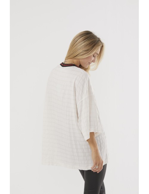 T-shirt BASKET en rayures neutres