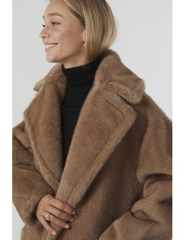 Manteau FAKE MINK - Mud-Beige