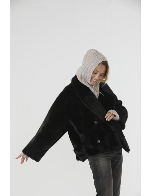 Veste FAKE MINK - Black
