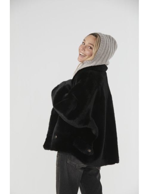 Veste FAKE MINK - Black