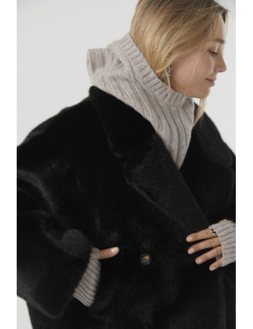 Veste FAKE MINK - Black