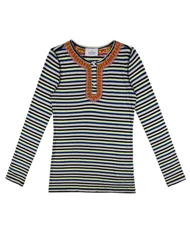 SKIN Tee - Rayé Noir et Couleurs