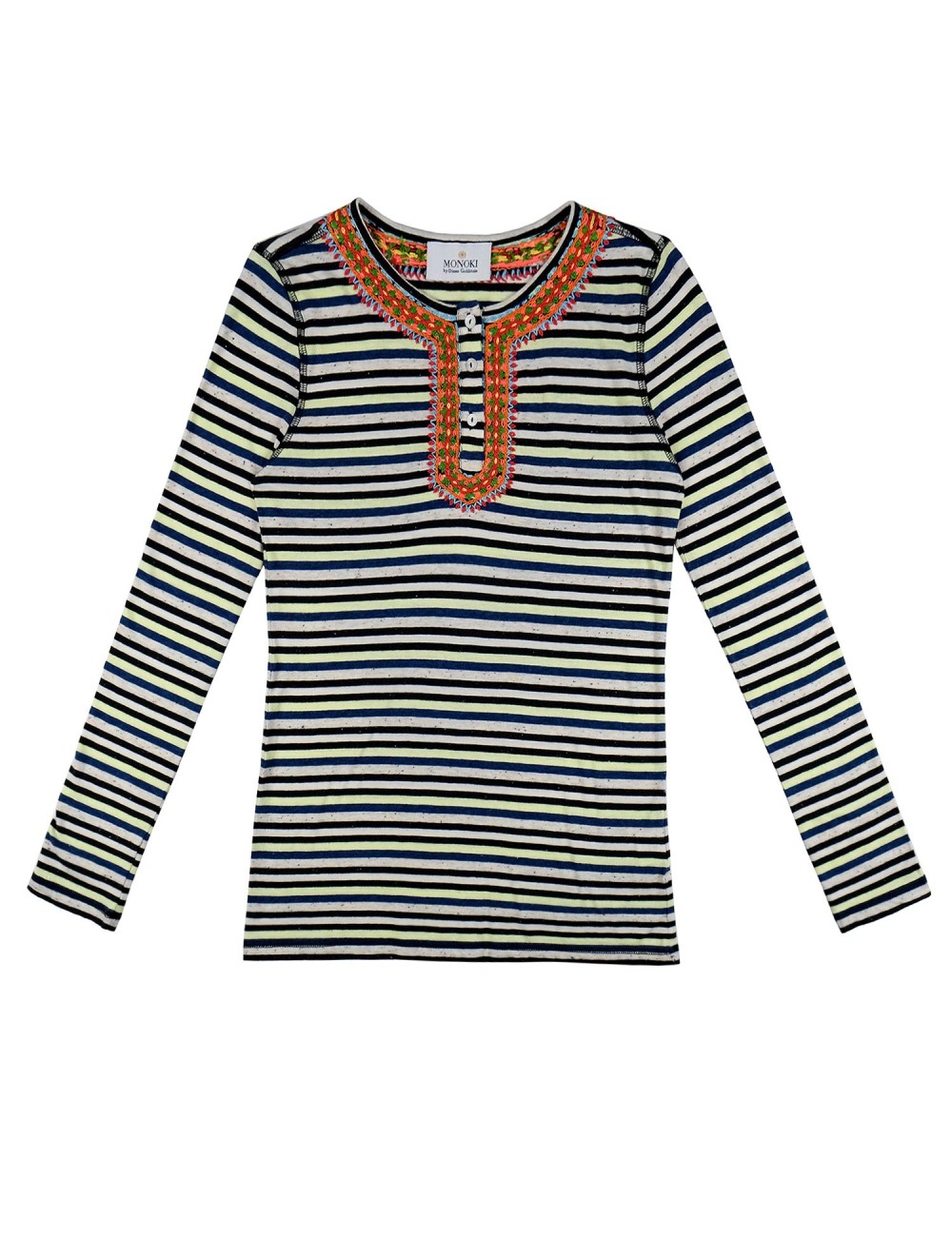 SKIN Tee - Rayé Noir et Couleurs