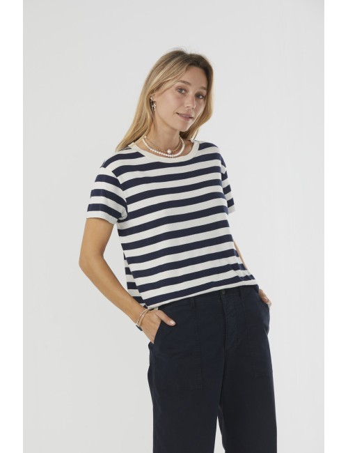 BRADY Tee - Dark Navy Stripe