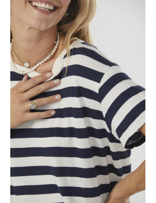 BRADY Tee - Dark Navy Stripe
