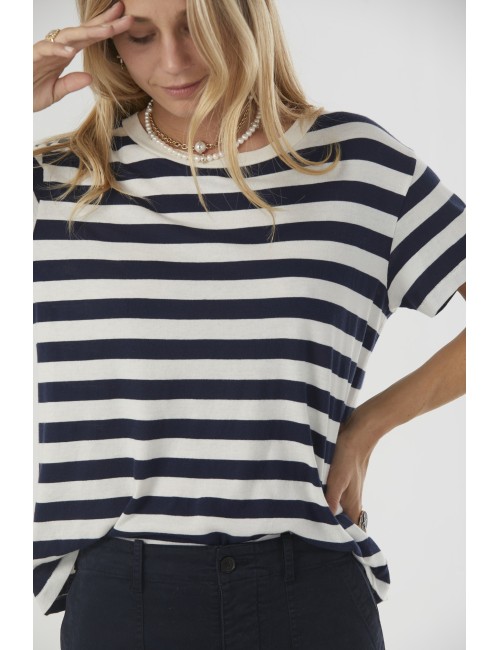 BRADY Tee - Dark Navy Stripe