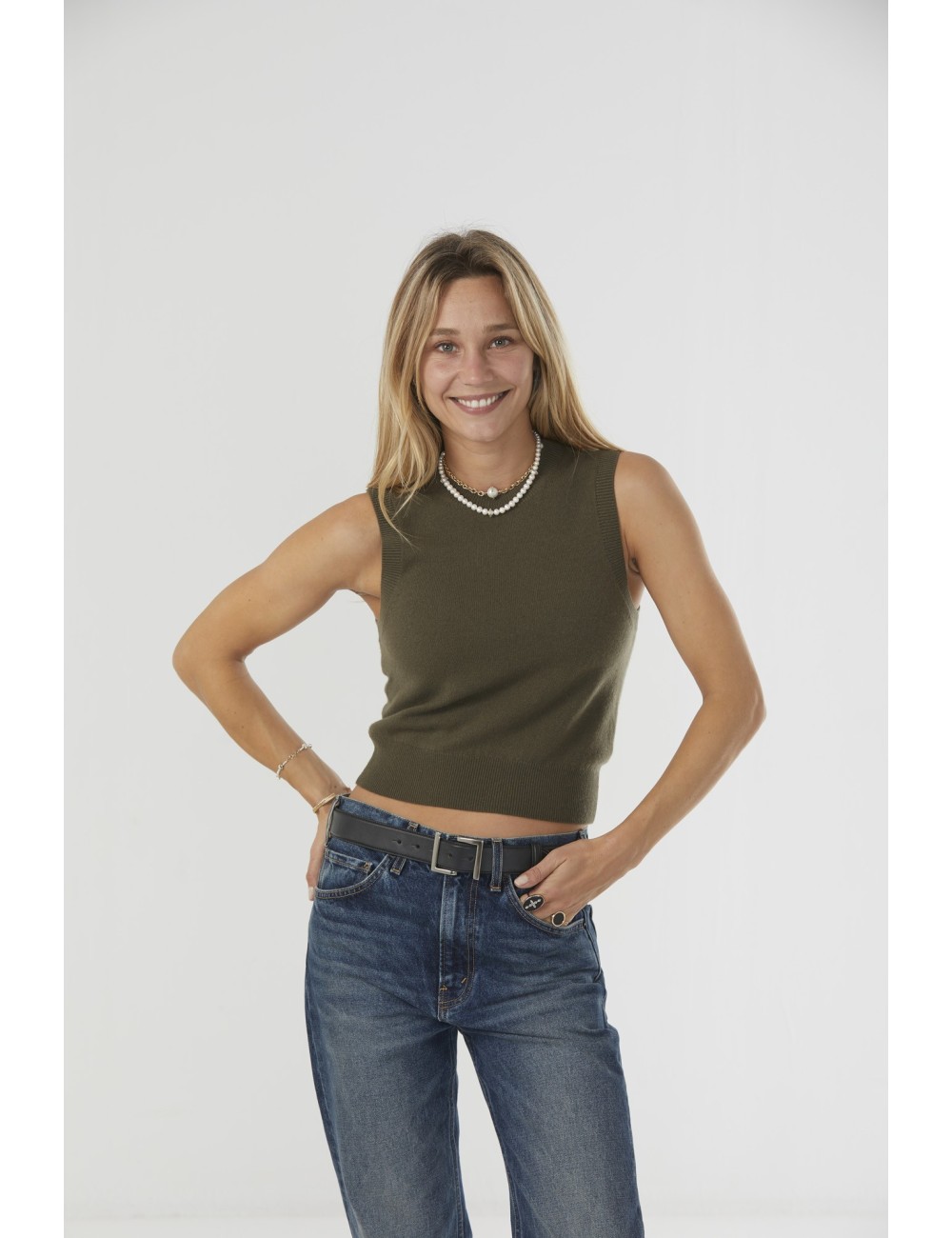 MAY Sweater Tank - Dark Moss