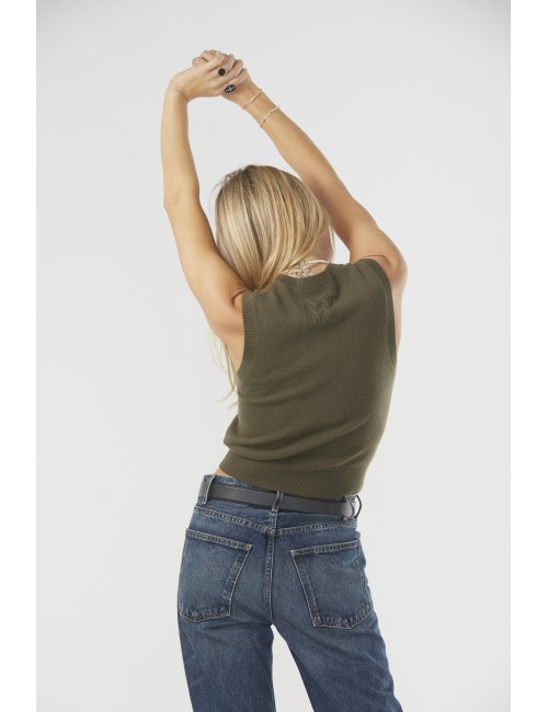 MAY Sweater Tank - Dark Moss