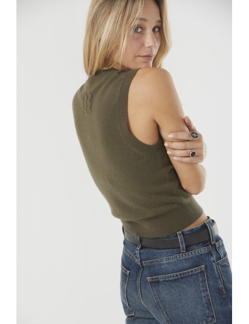 MAY Sweater Tank - Dark Moss