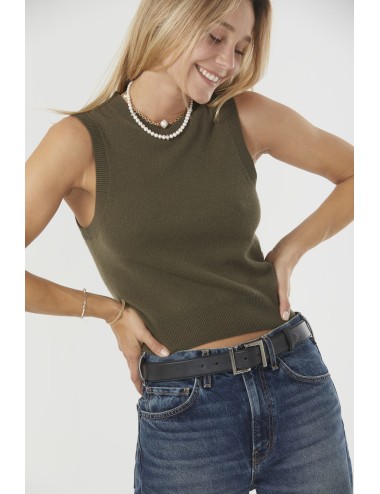 MAY Sweater Tank - Dark Moss