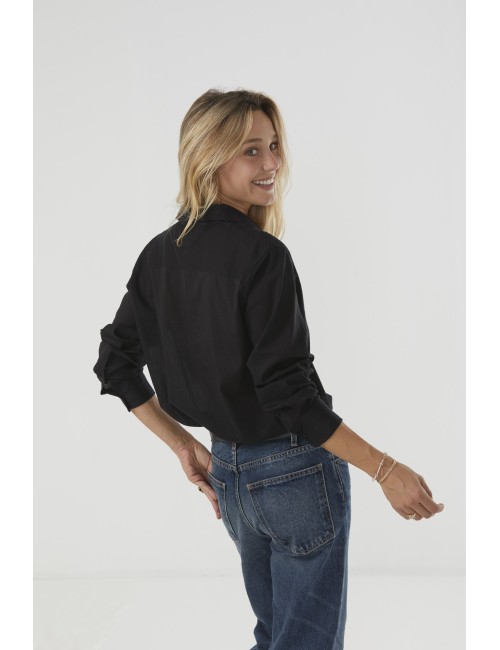 NATHAEL Ruffle Shirt - Midnight