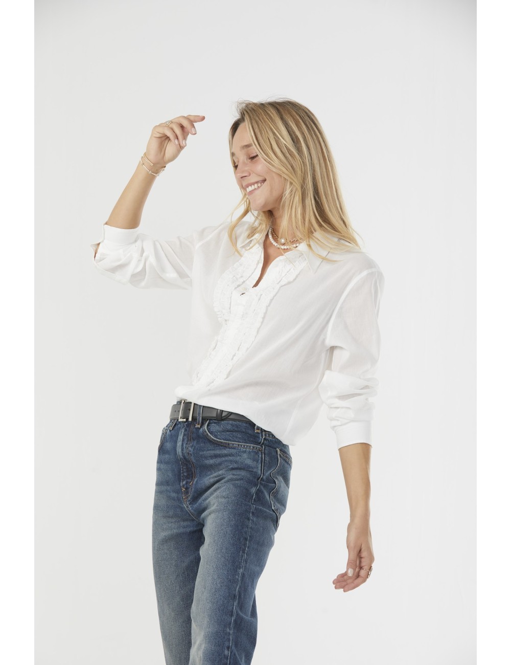 NATHAEL Ruffle Shirt - Ivory