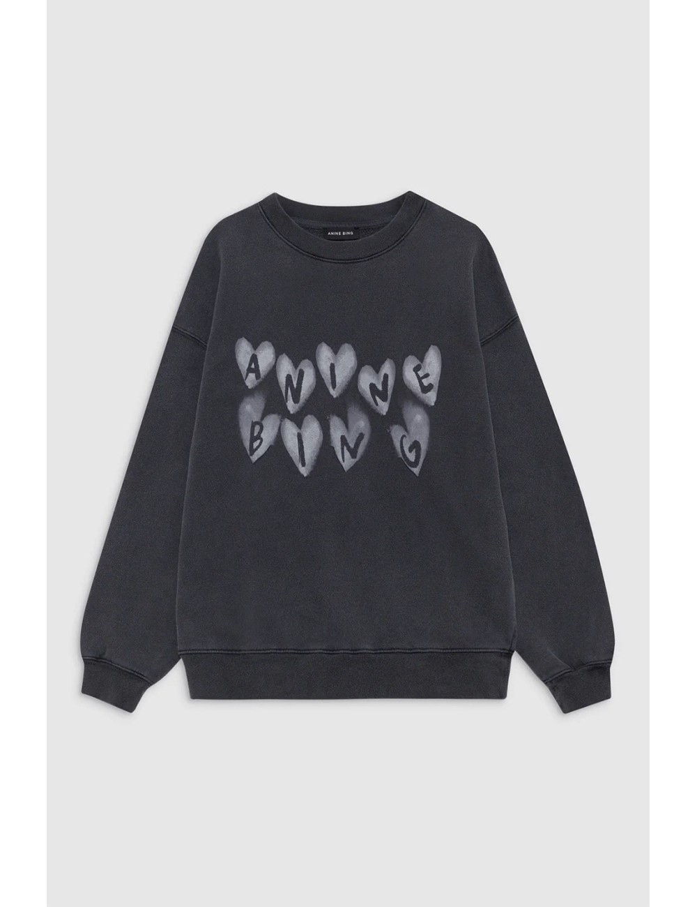 Sweatshirt SPENCER Hearts - Noir délavé