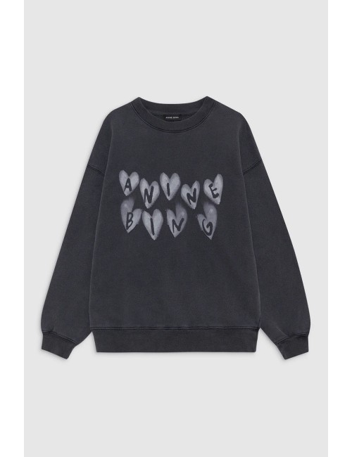Sweatshirt SPENCER Hearts - Noir délavé