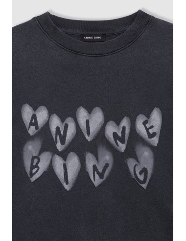 Sweatshirt SPENCER Hearts - Noir délavé