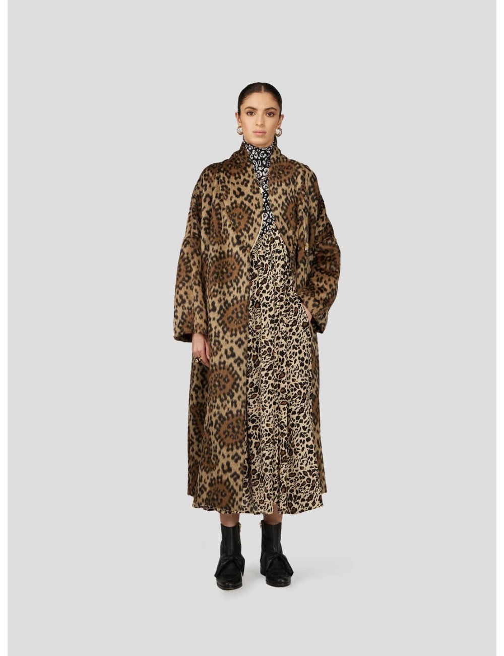 Manteau EREN Leopard - Moka