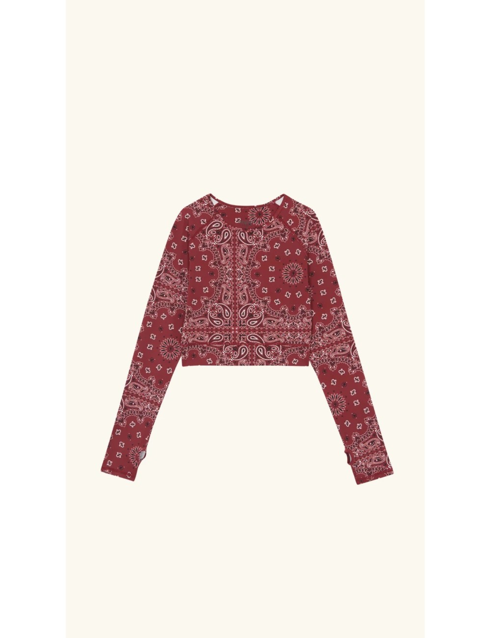 Top manches longues YOGA - Bandana Bordeaux
