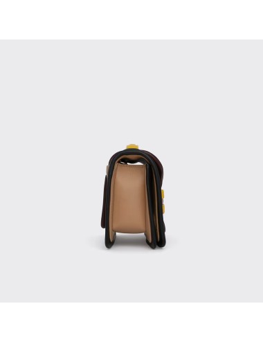 Sac à main ALPHA - Beige / Bordeaux / Jaune