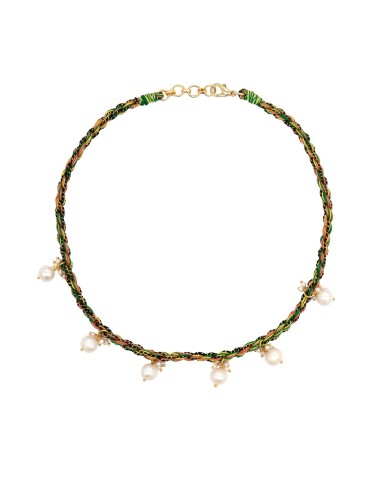 Collier Choker PEARL JAM - Vert et Jaune
