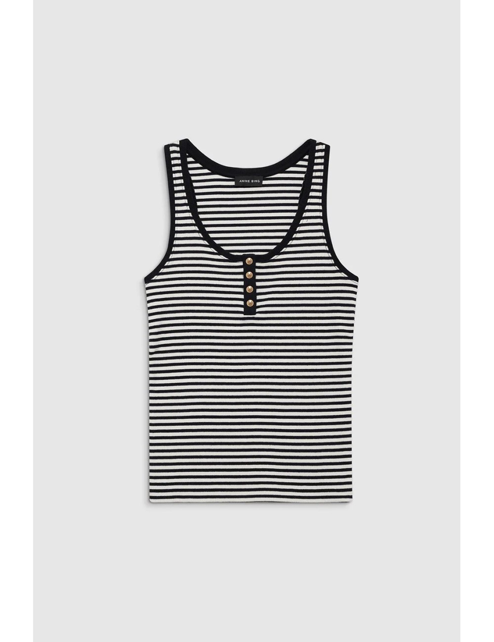 Débardeur ALESSIA - Cream & Black Stripe