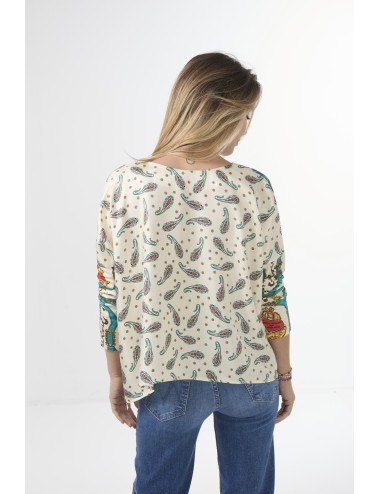 Top JANINE - Mix Palmier Bleu